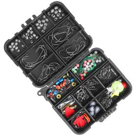 188Pcs Fishing Accessory Kit Portable Fishing Set Including Jig Hooks Sinker Weights Spoon Lure Removable Split Shot With Tackle Box (Option: 1Set Black)
