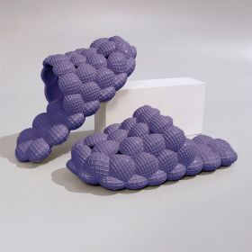 Women's Solid Ultra Cushioned Bubble Slides; Bubble Slippers (Color: Purple, size: 6-7)