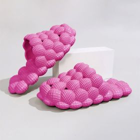 Women's Solid Ultra Cushioned Bubble Slides; Bubble Slippers (Color: Rose Red, size: 6-7)