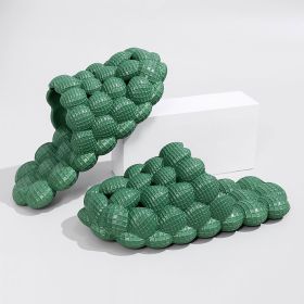 Women's Solid Ultra Cushioned Bubble Slides; Bubble Slippers (Color: Dark Green, size: 10.5-11.5)
