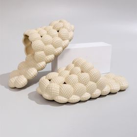 Women's Solid Ultra Cushioned Bubble Slides; Bubble Slippers (Color: Apricot, size: 9-10)