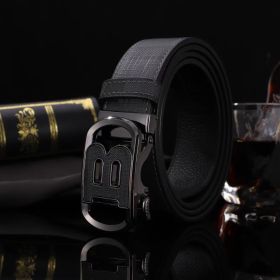 New Men's Plaid Trendy Durable Strong Alloy Belt (Items: Circle B Graphic Gun Color, size: 105cm/41.3inch)