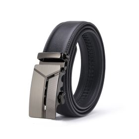 Men's Comfort Leather Ratchet Dress Belt With Automatic Click Buckle (Color: 01, size: 4.1ft (125cm) Adjust)