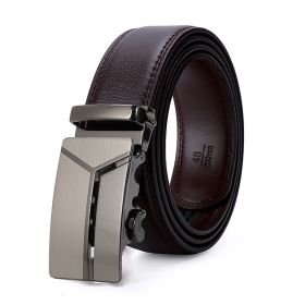 Men's Comfort Leather Ratchet Dress Belt With Automatic Click Buckle (Color: 08, size: 4.1ft (125cm) Adjust)