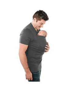 Men's Kangaroo Dad T-shirts Baby Carrier T-shirt (Color: gray, size: M)