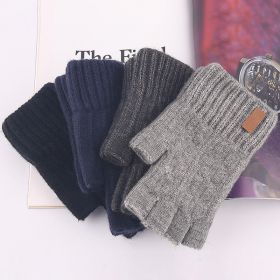 Knitted Fingerless Gloves Winter Thicken Warm Touch Screen Gloves Unisex Outdoor Stretch Elastic Warm Half Finger Cycling Gloves (Gloves Size: One Size, Color: 4 Pairs)