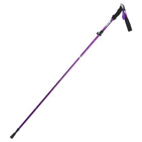 Folding Outdoor Handrails Trekking Walking Sticks (Color: Purple, Type: Walking Sticks)