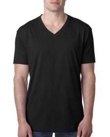Next Level Apparel 6240 Men's CVC V-Neck T-Shirt (Color: Black, size: L)